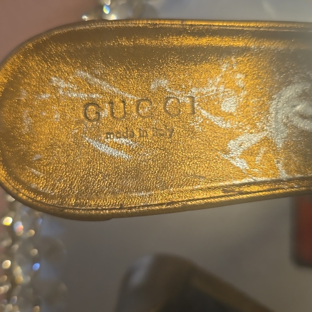Gold GUCCI Slide Sandals - Picture 4 of 8